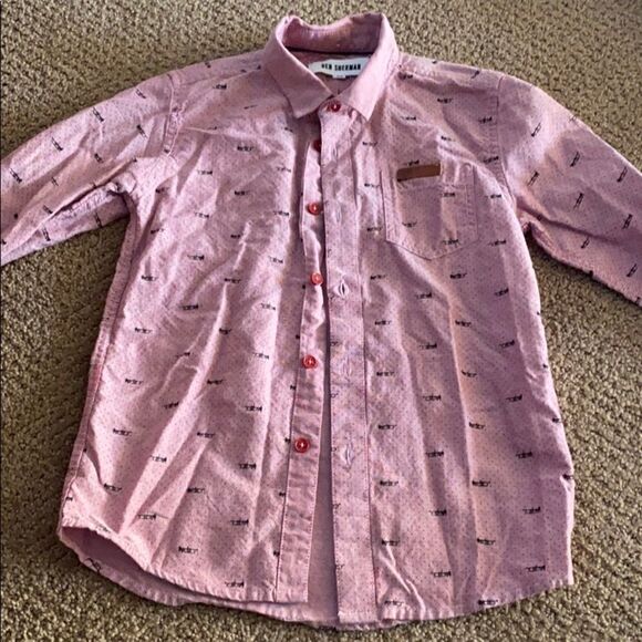 Ben Sherman Pink Button Down with Black Trumpets - Picture 1 of 7